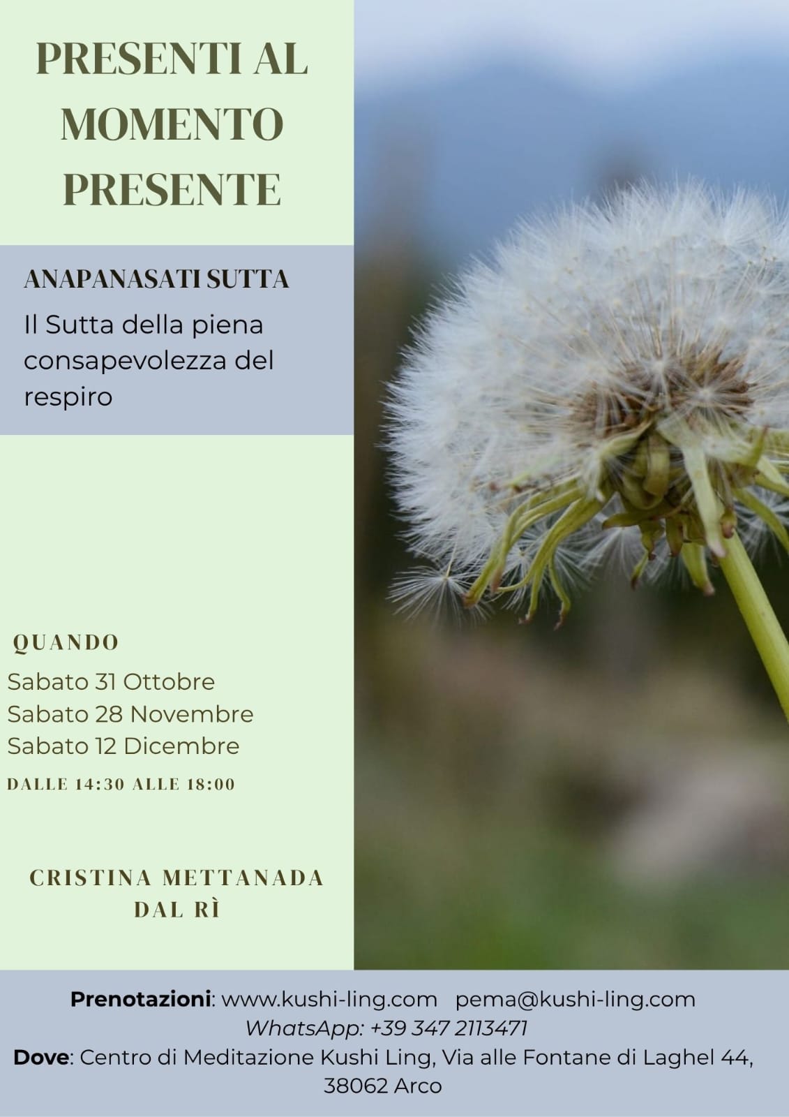 PRESENTI AL MOMENTO PRESENTE con Cristina dal Ri